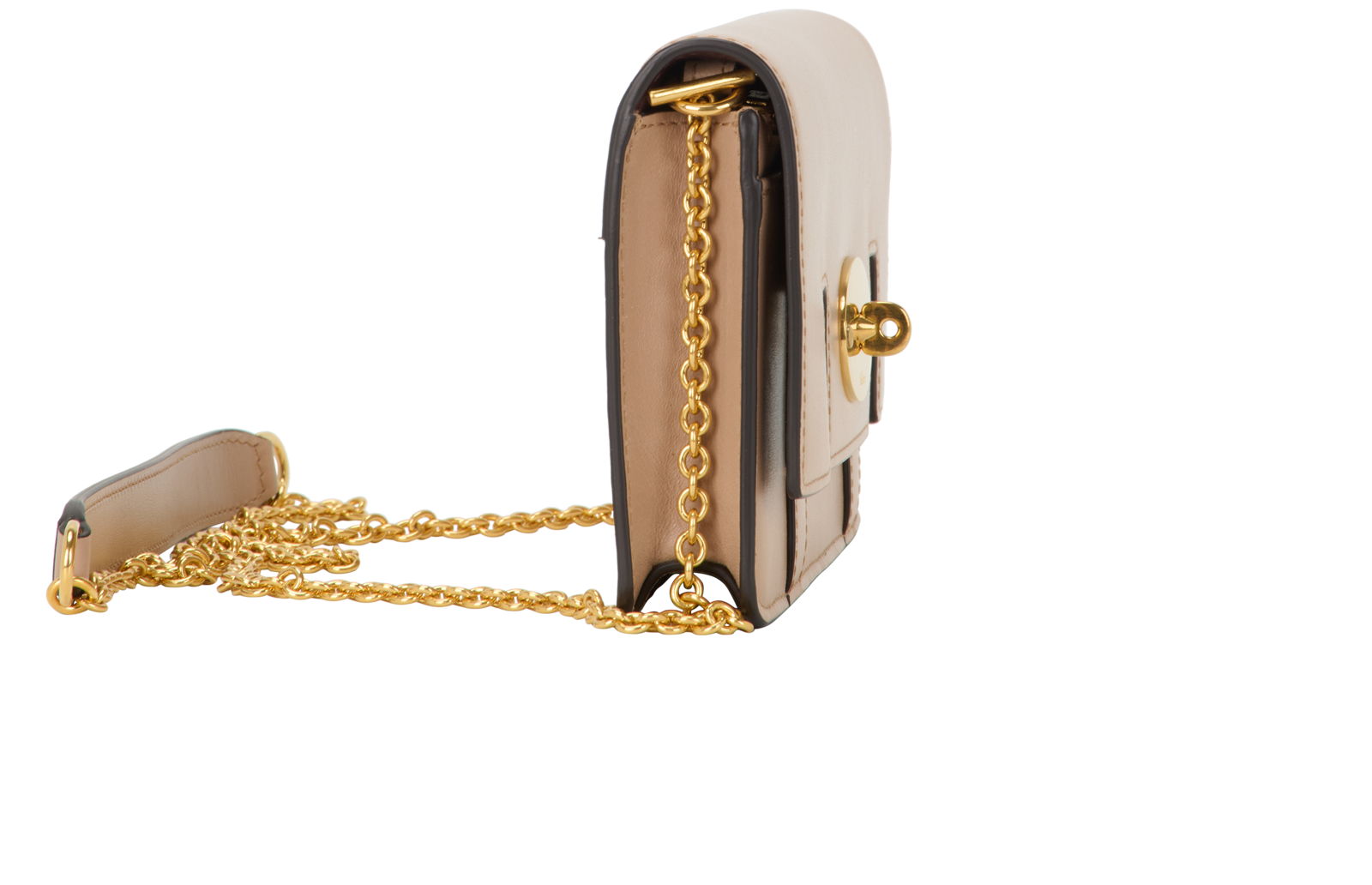 East West Bayswater Clutch, &pound;295, Handbags, Beige, Leather, Side view